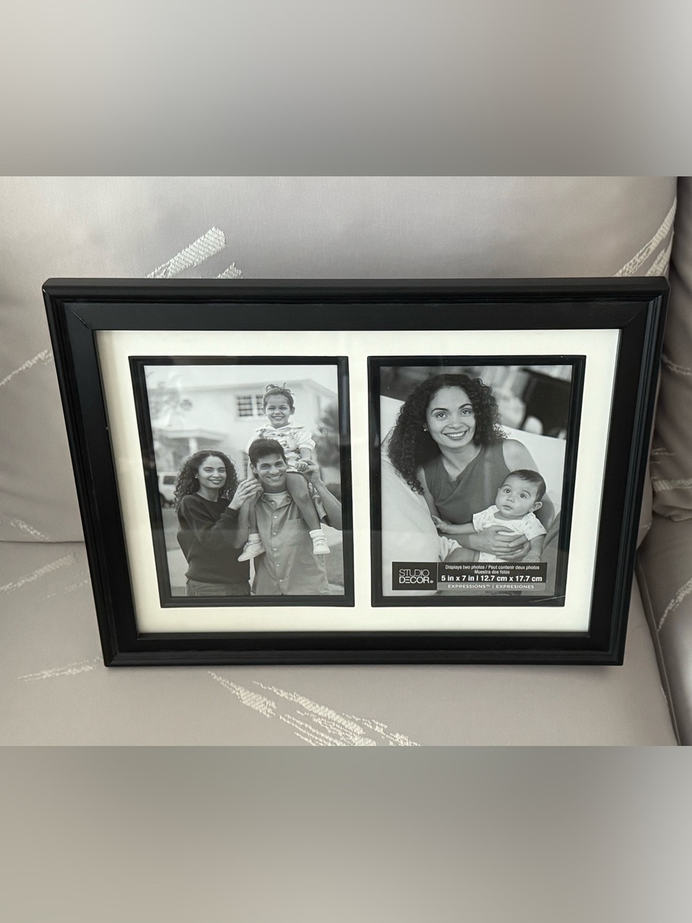Studio Decor Black Double 5x7 Photo Frame with White Mat